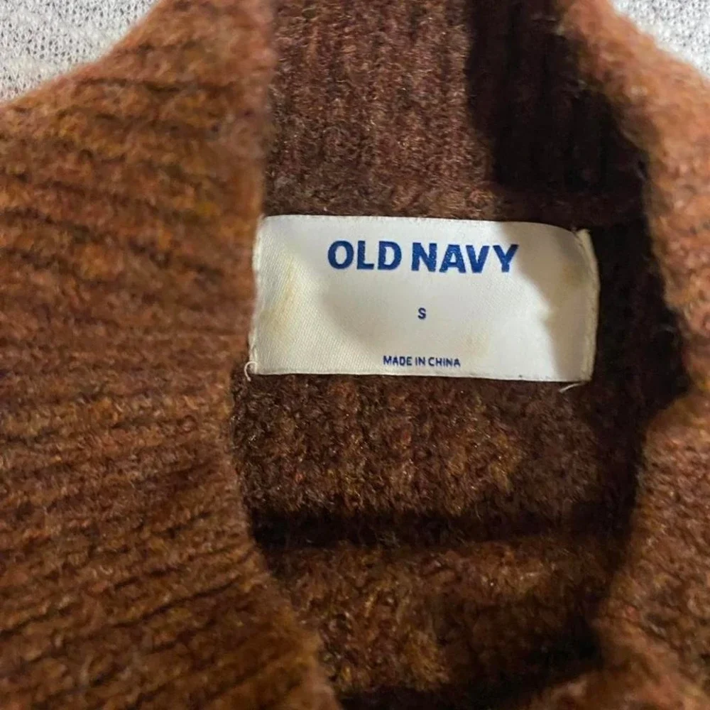 Old Navy brown ribbed sweater long sleeves women S. SKU-A203 #knitwear #cozy